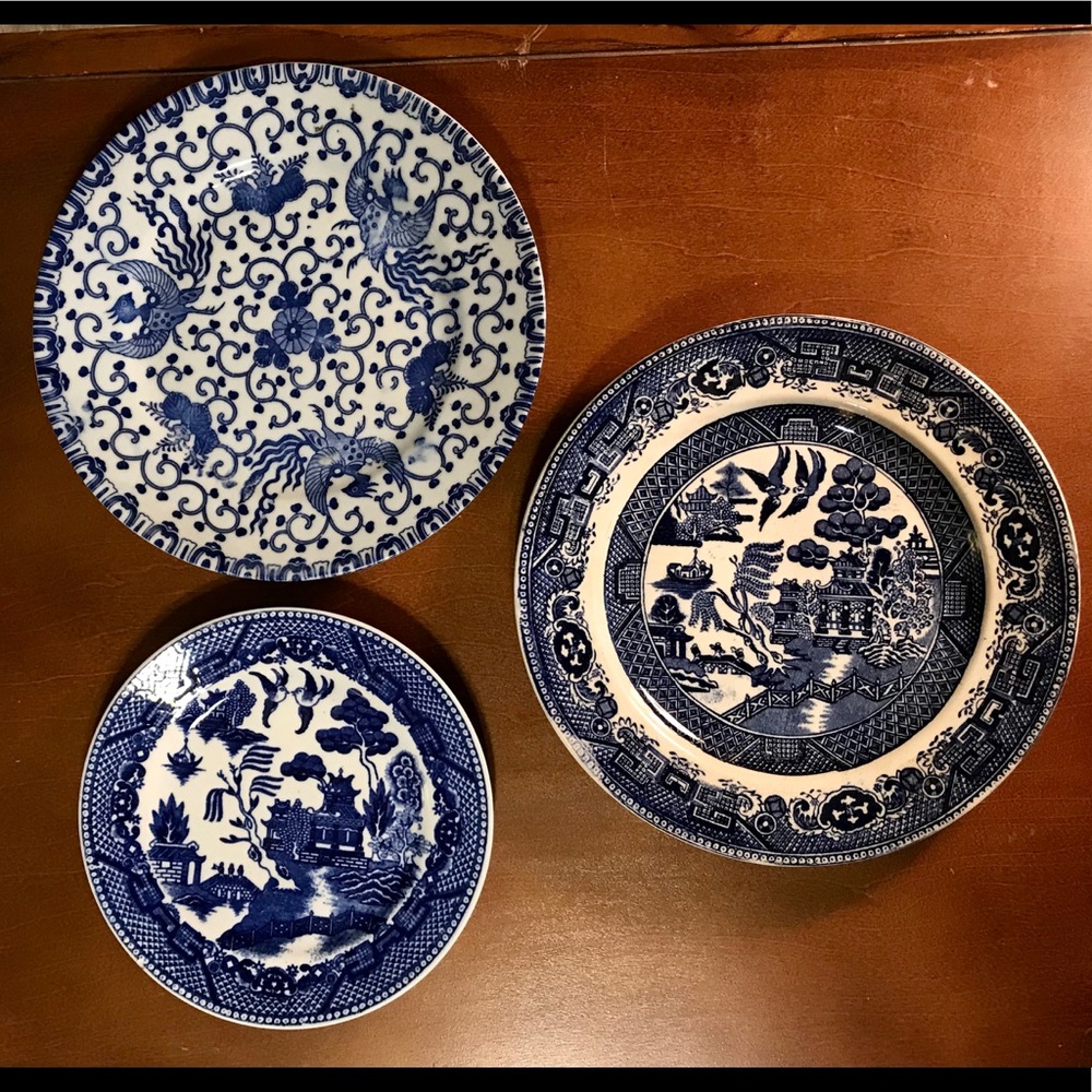 Vintage Blue and White plate collection